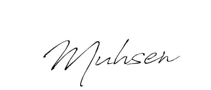 Create a beautiful signature design for name  Muhsen. With this signature (Antro_Vectra) fonts, you can make a handwritten signature for free.  Muhsen signature style 6 images and pictures png