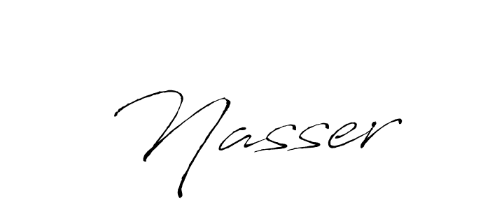 Create a beautiful signature design for name  Nasser. With this signature (Antro_Vectra) fonts, you can make a handwritten signature for free.  Nasser signature style 6 images and pictures png