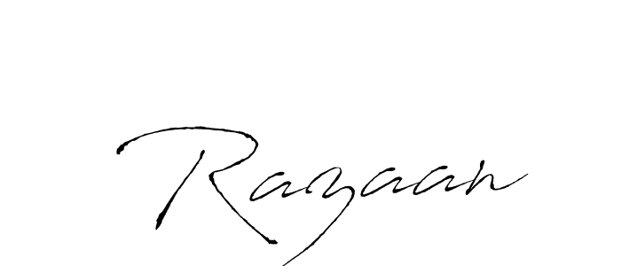 Create a beautiful signature design for name  Razaan. With this signature (Antro_Vectra) fonts, you can make a handwritten signature for free.  Razaan signature style 6 images and pictures png