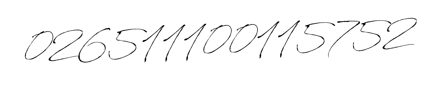 Create a beautiful signature design for name 026511100115752. With this signature (Antro_Vectra) fonts, you can make a handwritten signature for free. 026511100115752 signature style 6 images and pictures png