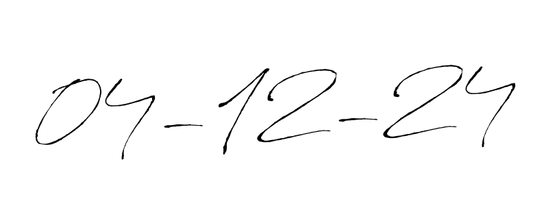 The best way (Antro_Vectra) to make a short signature is to pick only two or three words in your name. The name 04-12-24 include a total of six letters. For converting this name. 04-12-24 signature style 6 images and pictures png