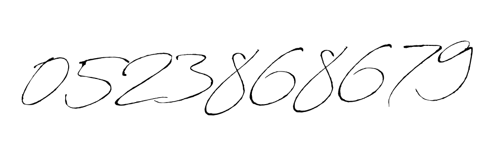 Make a beautiful signature design for name 0523868679. With this signature (Antro_Vectra) style, you can create a handwritten signature for free. 0523868679 signature style 6 images and pictures png