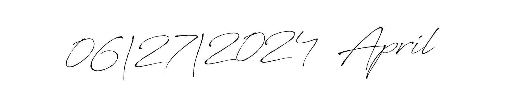 The best way (Antro_Vectra) to make a short signature is to pick only two or three words in your name. The name 06|27|2024  April include a total of six letters. For converting this name. 06|27|2024  April signature style 6 images and pictures png