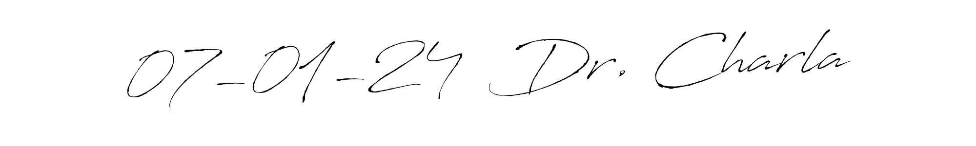 Also You can easily find your signature by using the search form. We will create 07-01-24  Dr. Charla name handwritten signature images for you free of cost using Antro_Vectra sign style. 07-01-24  Dr. Charla signature style 6 images and pictures png