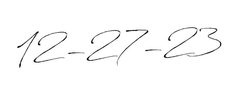 Antro_Vectra is a professional signature style that is perfect for those who want to add a touch of class to their signature. It is also a great choice for those who want to make their signature more unique. Get 12-27-23 name to fancy signature for free. 12-27-23 signature style 6 images and pictures png