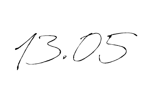 The best way (Antro_Vectra) to make a short signature is to pick only two or three words in your name. The name 13.05 include a total of six letters. For converting this name. 13.05 signature style 6 images and pictures png