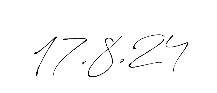 Antro_Vectra is a professional signature style that is perfect for those who want to add a touch of class to their signature. It is also a great choice for those who want to make their signature more unique. Get 17.8.24 name to fancy signature for free. 17.8.24 signature style 6 images and pictures png