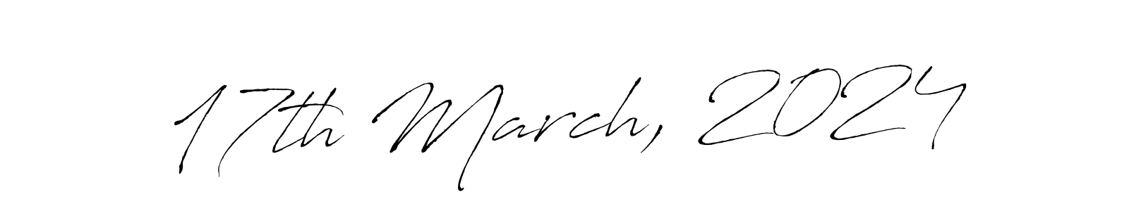 The best way (Antro_Vectra) to make a short signature is to pick only two or three words in your name. The name 17th March, 2024 include a total of six letters. For converting this name. 17th March, 2024 signature style 6 images and pictures png