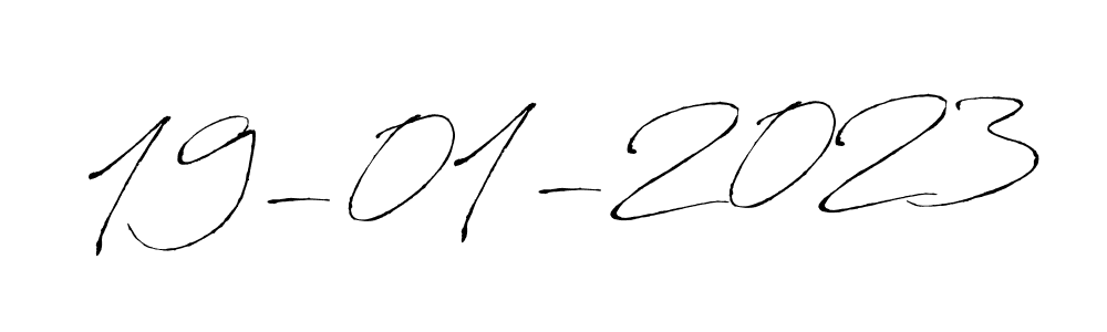 How to make 19-01-2023 name signature. Use Antro_Vectra style for creating short signs online. This is the latest handwritten sign. 19-01-2023 signature style 6 images and pictures png