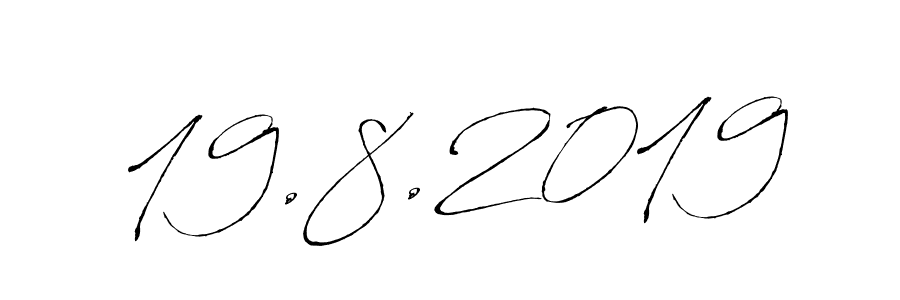 The best way (Antro_Vectra) to make a short signature is to pick only two or three words in your name. The name 19.8.2019 include a total of six letters. For converting this name. 19.8.2019 signature style 6 images and pictures png