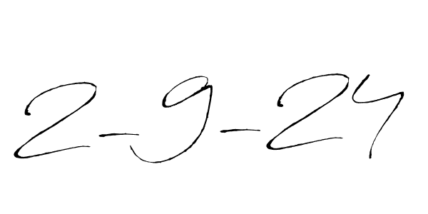 Make a beautiful signature design for name 2-9-24. With this signature (Antro_Vectra) style, you can create a handwritten signature for free. 2-9-24 signature style 6 images and pictures png