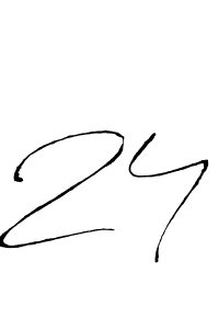 How to make 24 signature? Antro_Vectra is a professional autograph style. Create handwritten signature for 24 name. 24 signature style 6 images and pictures png