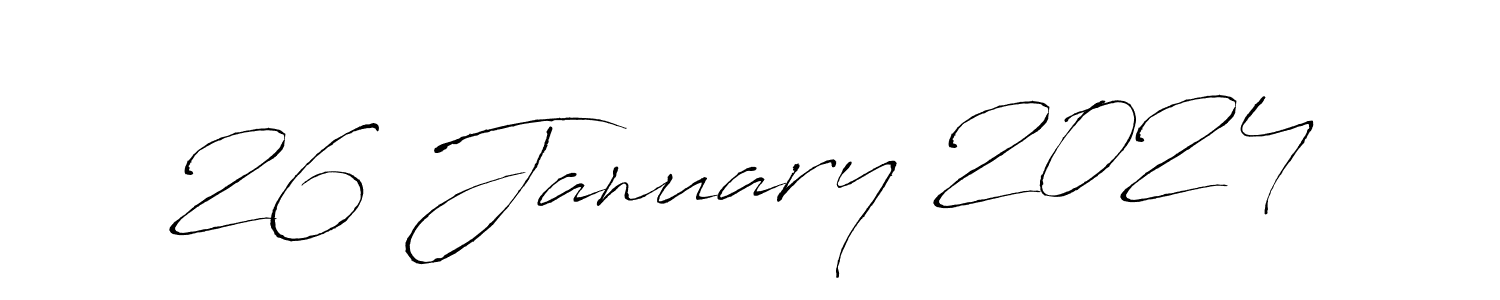 Design your own signature with our free online signature maker. With this signature software, you can create a handwritten (Antro_Vectra) signature for name 26 January 2024. 26 January 2024 signature style 6 images and pictures png