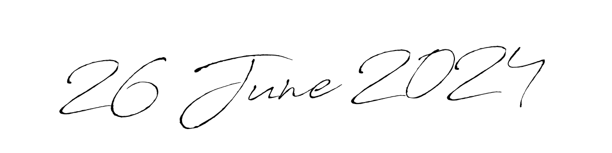 How to make 26 June 2024 name signature. Use Antro_Vectra style for creating short signs online. This is the latest handwritten sign. 26 June 2024 signature style 6 images and pictures png