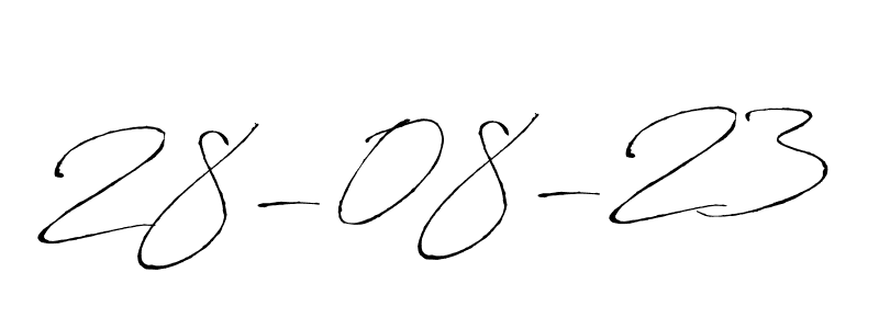 The best way (Antro_Vectra) to make a short signature is to pick only two or three words in your name. The name 28-08-23 include a total of six letters. For converting this name. 28-08-23 signature style 6 images and pictures png