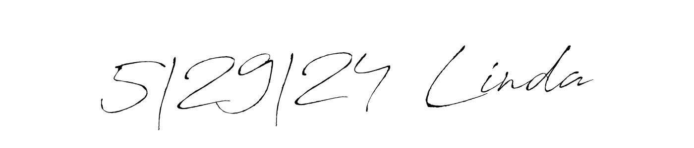 How to make 5|29|24  Linda name signature. Use Antro_Vectra style for creating short signs online. This is the latest handwritten sign. 5|29|24  Linda signature style 6 images and pictures png