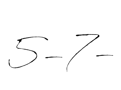 Make a beautiful signature design for name 5-7-. With this signature (Antro_Vectra) style, you can create a handwritten signature for free. 5-7- signature style 6 images and pictures png