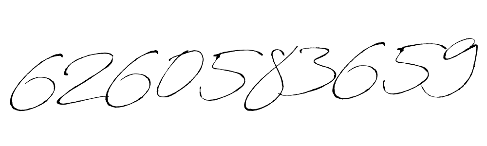 The best way (Antro_Vectra) to make a short signature is to pick only two or three words in your name. The name 6260583659 include a total of six letters. For converting this name. 6260583659 signature style 6 images and pictures png