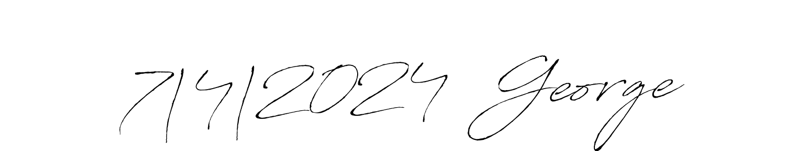 How to make 7|4|2024  George name signature. Use Antro_Vectra style for creating short signs online. This is the latest handwritten sign. 7|4|2024  George signature style 6 images and pictures png