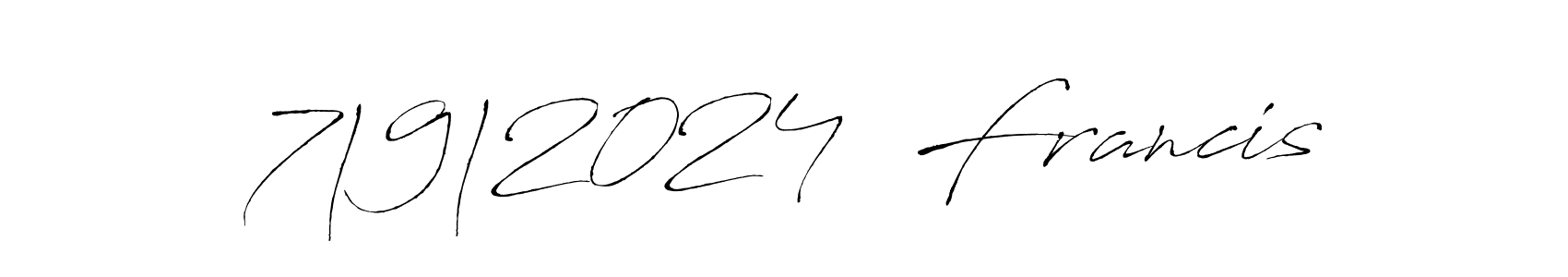 Make a beautiful signature design for name 7|9|2024  Francis. With this signature (Antro_Vectra) style, you can create a handwritten signature for free. 7|9|2024  Francis signature style 6 images and pictures png