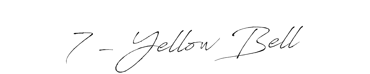 The best way (Antro_Vectra) to make a short signature is to pick only two or three words in your name. The name 7 - Yellow Bell include a total of six letters. For converting this name. 7 - Yellow Bell signature style 6 images and pictures png
