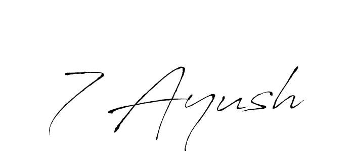 Make a beautiful signature design for name 7 Ayush. With this signature (Antro_Vectra) style, you can create a handwritten signature for free. 7 Ayush signature style 6 images and pictures png