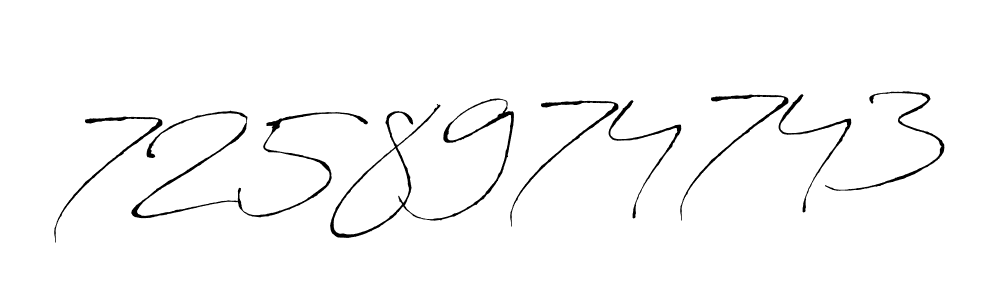 How to Draw 7258974743 signature style? Antro_Vectra is a latest design signature styles for name 7258974743. 7258974743 signature style 6 images and pictures png