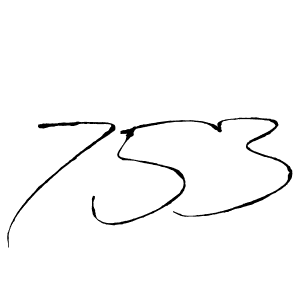 The best way (Antro_Vectra) to make a short signature is to pick only two or three words in your name. The name 753 include a total of six letters. For converting this name. 753 signature style 6 images and pictures png
