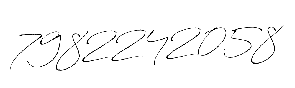 This is the best signature style for the 7982242058 name. Also you like these signature font (Antro_Vectra). Mix name signature. 7982242058 signature style 6 images and pictures png