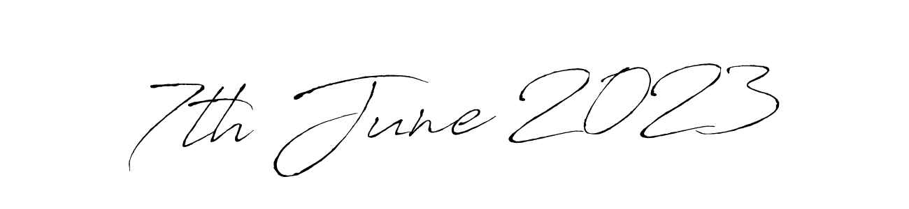 Make a beautiful signature design for name 7th June 2023. With this signature (Antro_Vectra) style, you can create a handwritten signature for free. 7th June 2023 signature style 6 images and pictures png