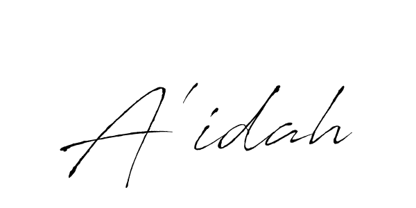 A'idah stylish signature style. Best Handwritten Sign (Antro_Vectra) for my name. Handwritten Signature Collection Ideas for my name A'idah. A'idah signature style 6 images and pictures png