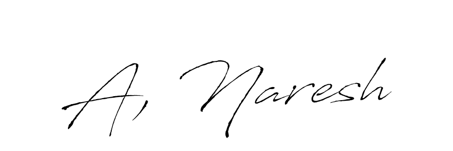 How to make A, Naresh name signature. Use Antro_Vectra style for creating short signs online. This is the latest handwritten sign. A, Naresh signature style 6 images and pictures png
