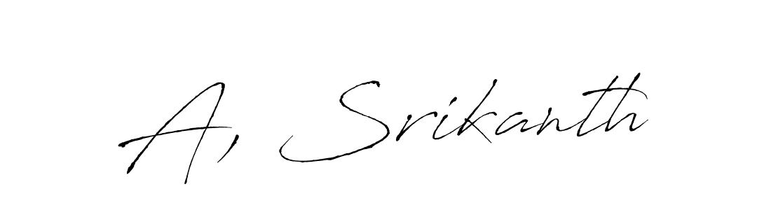 Use a signature maker to create a handwritten signature online. With this signature software, you can design (Antro_Vectra) your own signature for name A, Srikanth. A, Srikanth signature style 6 images and pictures png