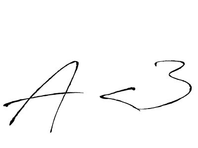 A <3 stylish signature style. Best Handwritten Sign (Antro_Vectra) for my name. Handwritten Signature Collection Ideas for my name A <3. A <3 signature style 6 images and pictures png