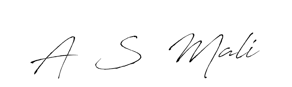 Similarly Antro_Vectra is the best handwritten signature design. Signature creator online .You can use it as an online autograph creator for name A  S  Mali. A  S  Mali signature style 6 images and pictures png