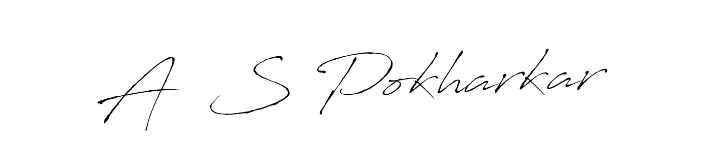 Also we have A  S Pokharkar name is the best signature style. Create professional handwritten signature collection using Antro_Vectra autograph style. A  S Pokharkar signature style 6 images and pictures png