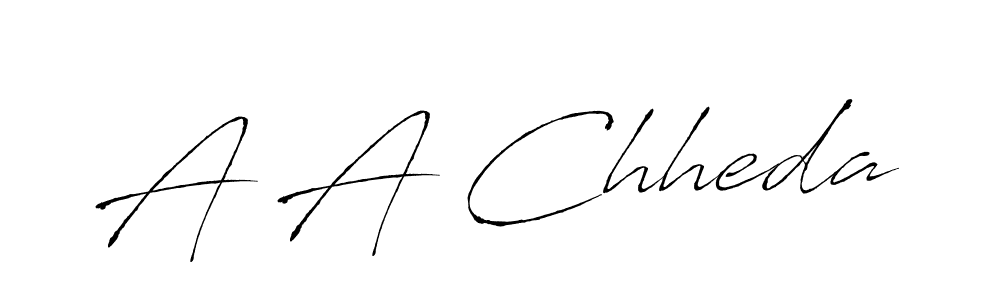 Make a beautiful signature design for name A A Chheda. With this signature (Antro_Vectra) style, you can create a handwritten signature for free. A A Chheda signature style 6 images and pictures png