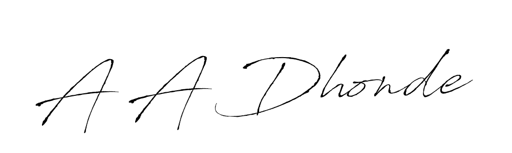 This is the best signature style for the A A Dhonde name. Also you like these signature font (Antro_Vectra). Mix name signature. A A Dhonde signature style 6 images and pictures png