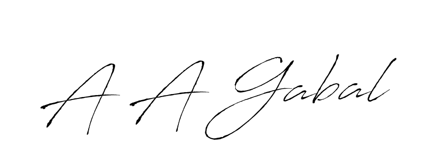 A A Gabal stylish signature style. Best Handwritten Sign (Antro_Vectra) for my name. Handwritten Signature Collection Ideas for my name A A Gabal. A A Gabal signature style 6 images and pictures png