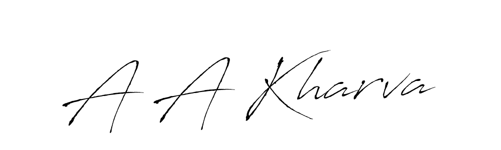 How to make A A Kharva signature? Antro_Vectra is a professional autograph style. Create handwritten signature for A A Kharva name. A A Kharva signature style 6 images and pictures png