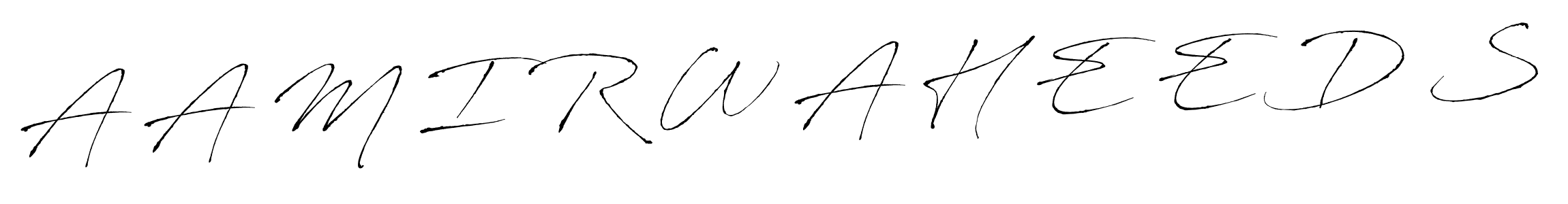How to make A A M I R W A H E E D S name signature. Use Antro_Vectra style for creating short signs online. This is the latest handwritten sign. A A M I R W A H E E D S signature style 6 images and pictures png