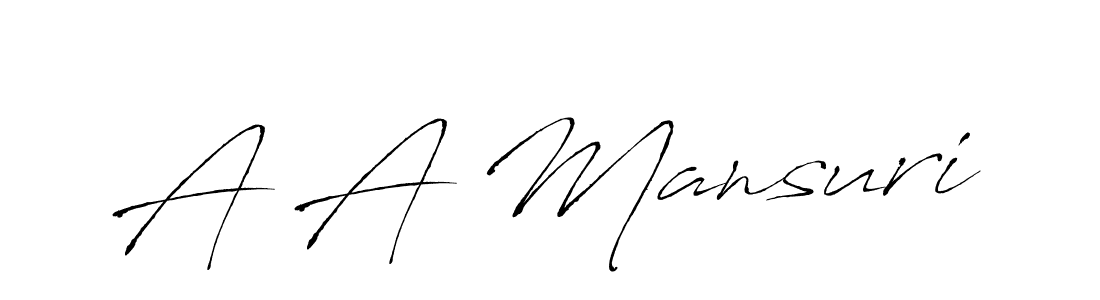Create a beautiful signature design for name A A Mansuri. With this signature (Antro_Vectra) fonts, you can make a handwritten signature for free. A A Mansuri signature style 6 images and pictures png