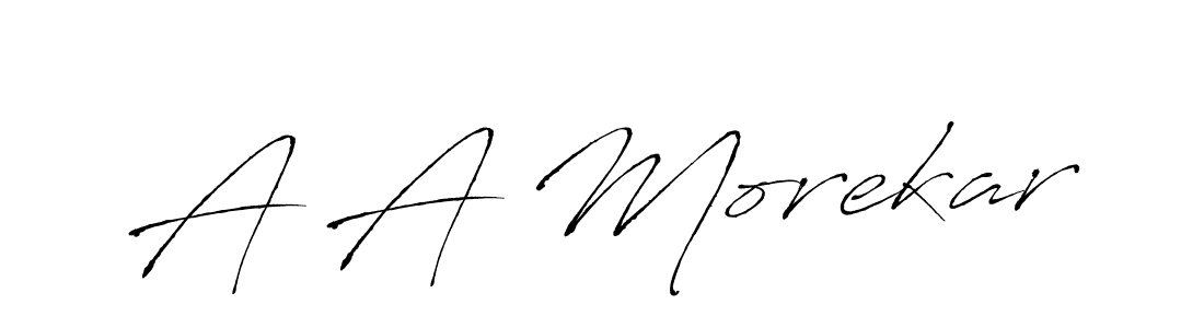 Also You can easily find your signature by using the search form. We will create A A Morekar name handwritten signature images for you free of cost using Antro_Vectra sign style. A A Morekar signature style 6 images and pictures png