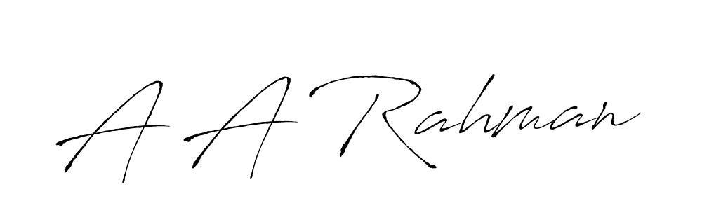 A A Rahman stylish signature style. Best Handwritten Sign (Antro_Vectra) for my name. Handwritten Signature Collection Ideas for my name A A Rahman. A A Rahman signature style 6 images and pictures png