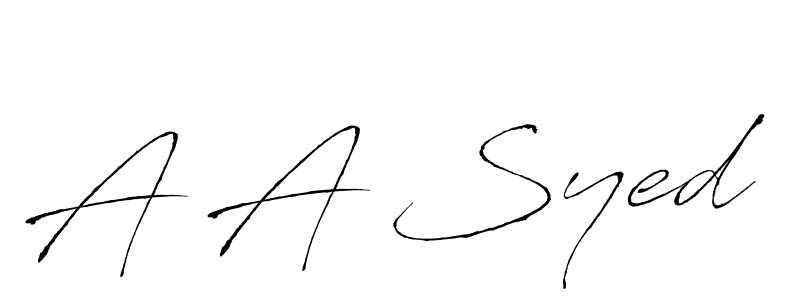 How to make A A Syed signature? Antro_Vectra is a professional autograph style. Create handwritten signature for A A Syed name. A A Syed signature style 6 images and pictures png