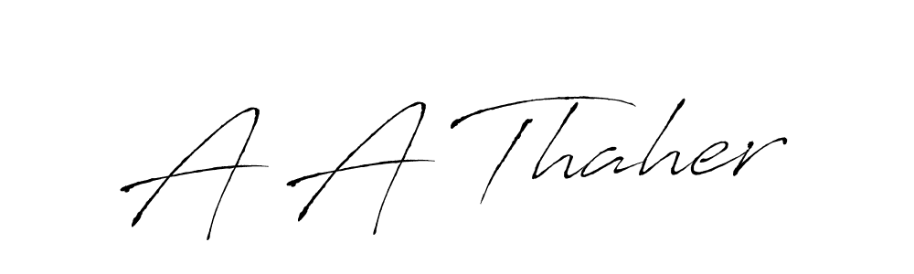 Also we have A A Thaher name is the best signature style. Create professional handwritten signature collection using Antro_Vectra autograph style. A A Thaher signature style 6 images and pictures png