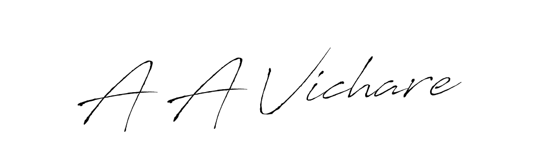 Design your own signature with our free online signature maker. With this signature software, you can create a handwritten (Antro_Vectra) signature for name A A Vichare. A A Vichare signature style 6 images and pictures png