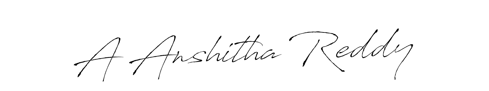 The best way (Antro_Vectra) to make a short signature is to pick only two or three words in your name. The name A Anshitha Reddy include a total of six letters. For converting this name. A Anshitha Reddy signature style 6 images and pictures png