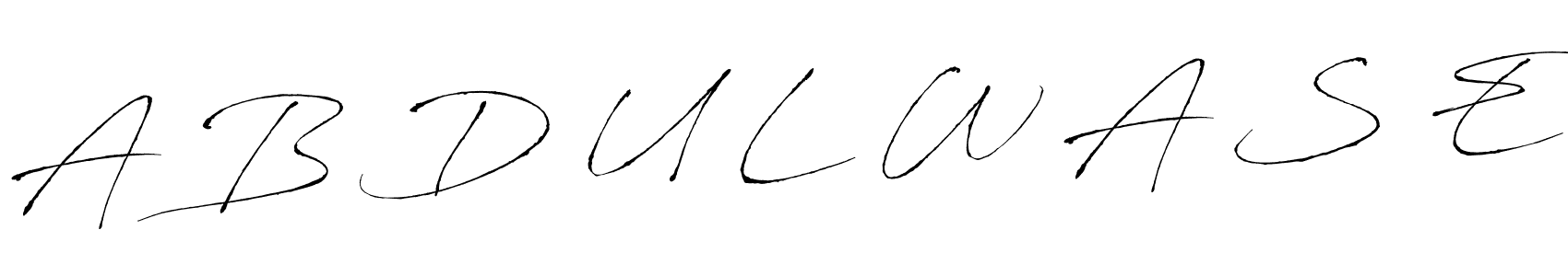 The best way (Antro_Vectra) to make a short signature is to pick only two or three words in your name. The name A B D U L W A S E include a total of six letters. For converting this name. A B D U L W A S E signature style 6 images and pictures png