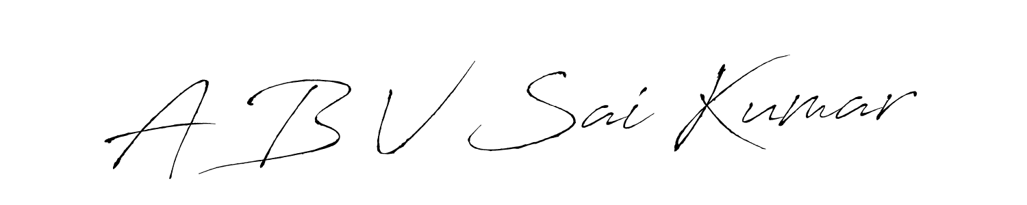 How to make A B V Sai Kumar name signature. Use Antro_Vectra style for creating short signs online. This is the latest handwritten sign. A B V Sai Kumar signature style 6 images and pictures png